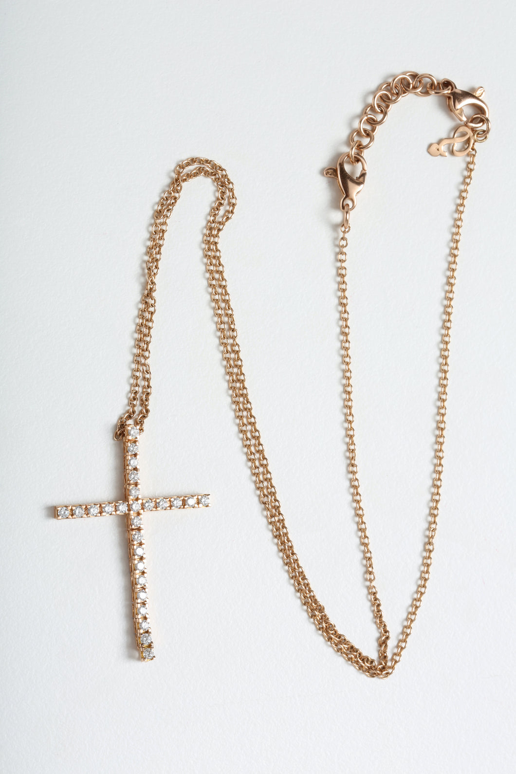 CROSSES LONG NECKLACE ROSE GOLD